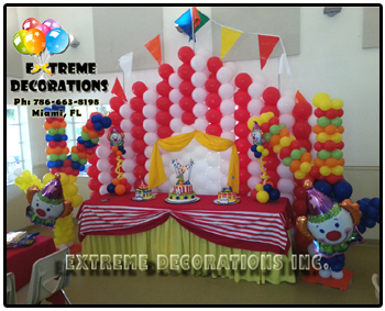 Circus theme Balloon Wall - Party Decorations Miami